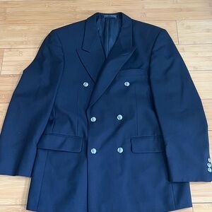 Vintage Double-Breasted Navy Blazer